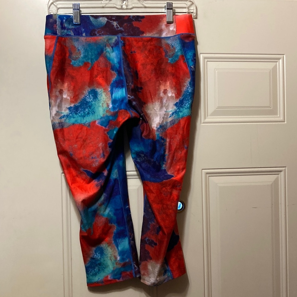 Reebok‎ Red & Blue Active Crop Leggings M